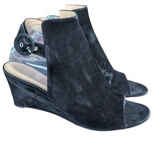 Gianvito Rossi Milano Suede Rear Buckle Wedge Heels - Size 41